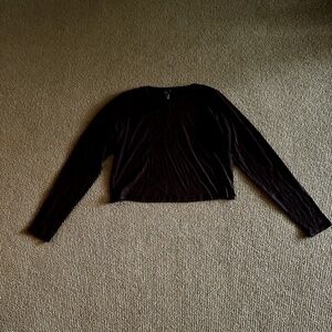 Skims Cocoa Cropped Ribbed Long Sleeve Top, Size 4X NWT